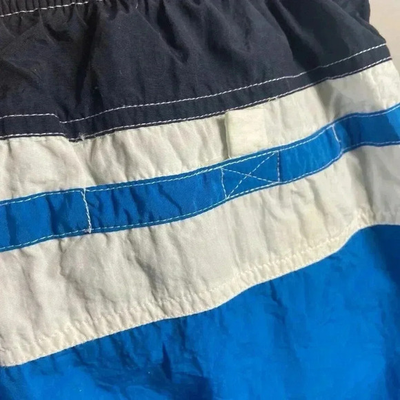 Hobie Swim Trunks Mens Size L Blue White Drawstring Lined Board Shorts 90's - Picture 6 of 10